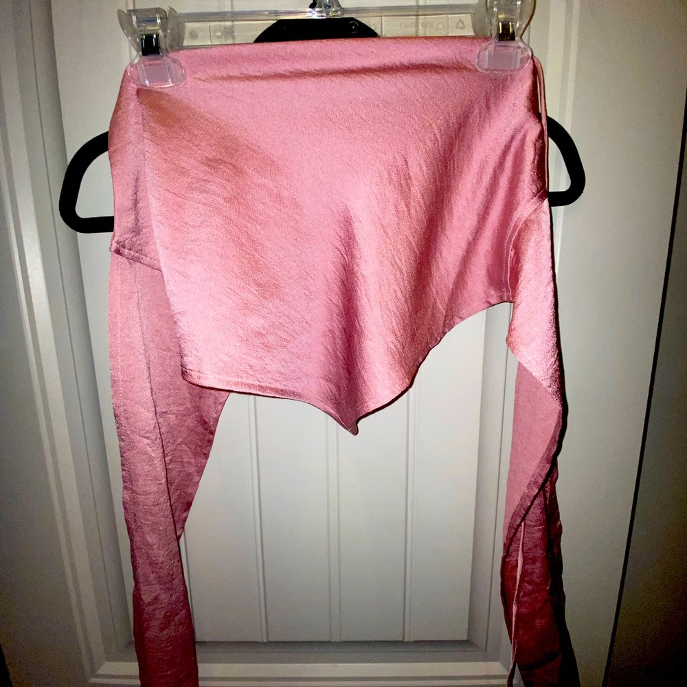 Pink silk scarf top. Size S/M.